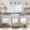 thumbnail image 5 of 2 Pack Black and Valance for Window White Frame Butterfly Sun Moon Kitchen Valance Rod Pocket Short Curtain Topper Decorative Window Treatment for Living Room Bedroom 54"x18", 5 of 8