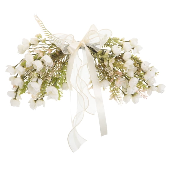 WRISTBIQUE Farmhouse Door Wreath Faux Arch Flower Swag White Foam Wedding Decor Homeowners 1 Pcs