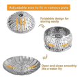 thumbnail image 4 of Thickened Stainless Steel Household Steaming Tray Steaming Grid Drawer Pot Fruit Tray Multi-functional Telescopic Steamer Folding Grate Steaming Rack, 4 of 5