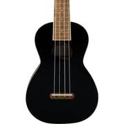 Fender Monterey Concert Ukulele - Black Bundle with Gig Bag, Tuner, and Austin Bazaar Instructional DVD