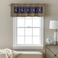 thumbnail image 3 of Stars Moon Valance Curtain Mystical Gorgeous Gold Dark Blue Moon Star Window Valances Rod Pocket Short Curtains Window Treatments for Kitchen Bedroom Bathroom Laundry 54" x 18", 3 of 9