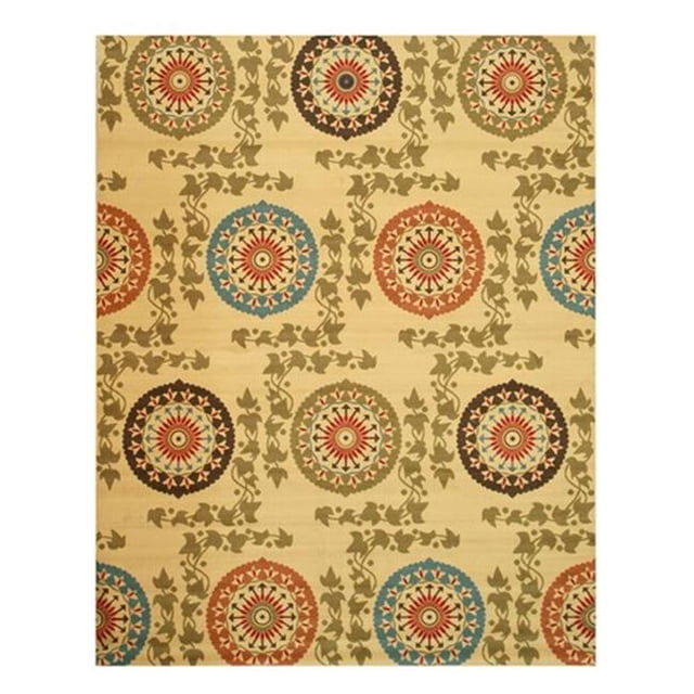 EORC OS5082IV 5.25 x 7.25 ft. Velur Nylon Ivory Mandana Rug