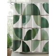 thumbnail image 2 of Shower Curtains Abstract Green Floral Geometric Bath Curtain Modern Art Waterproof Bathroom Shower Curtain Set with Hooks Decoration 72 x 72 Inches, 2 of 7