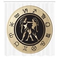 thumbnail image 2 of Ambesonne Zodiac Gemini Shower Curtain, Circle and Twins, 69"Wx84"L, Sand Brown Black White, 2 of 4
