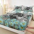 thumbnail image 3 of Homewish Cute Cow Family Full Size Sheets for Teen, Rustic Farmhouse Groovy Bed Sheets, Western Farm Animal Sheet Sets, Ultra Soft Bedroom Decor, 4pcs, 3 of 7