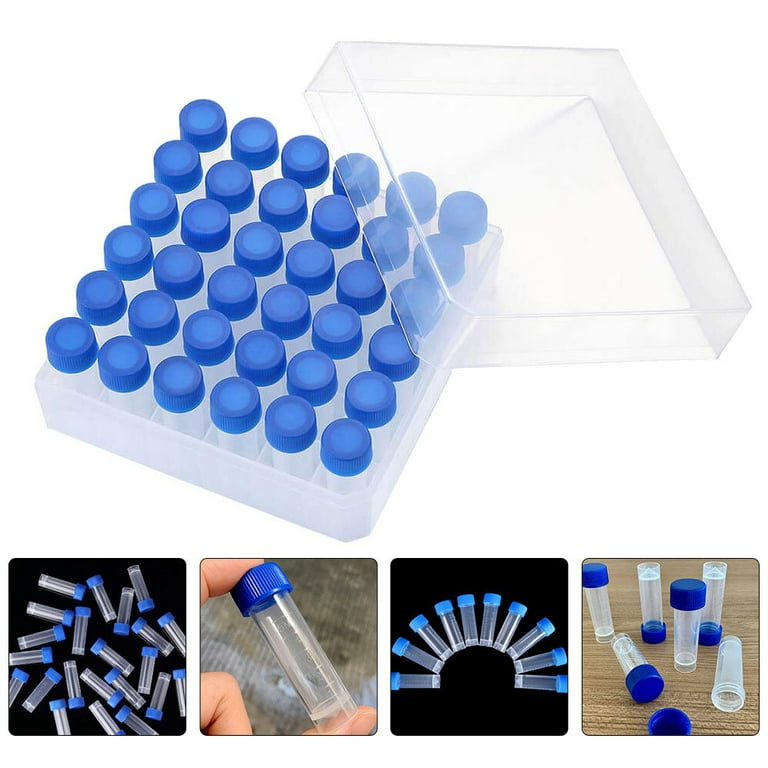5ml Small Freezing Tubes Plastic Vials Sample Tubes with Screw Lid Box, Size: 6X1.55CM