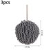 thumbnail image 2 of Paquete de 3 toallas de mano de chenilla colgantes, pelota de balonmano de secado rápido, toalla suave para cocina y baño, 2 of 5