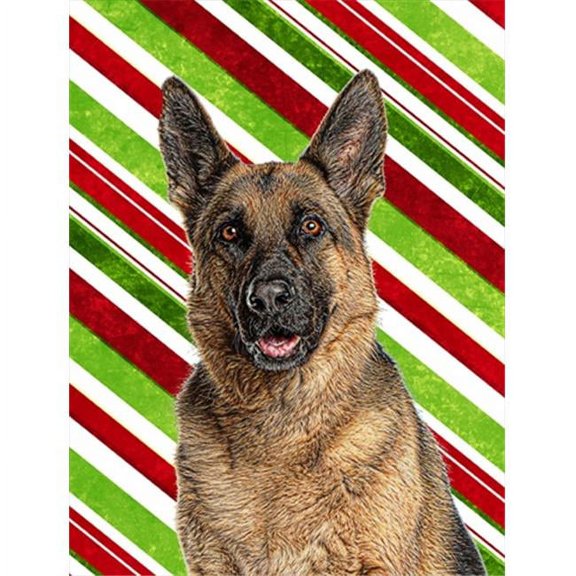 Candy Cane Holiday Christmas German Shepherd Flag Canvas House Size