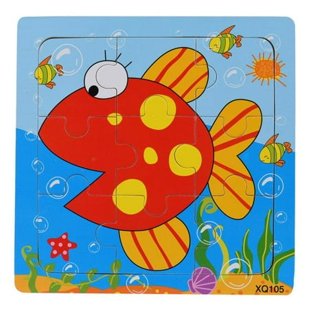 Wood Puzzle Toy - Mosunx Children's Hand Grasping Puzzle Board Cartoon Wood Three-Dimensional Puzzle Toy