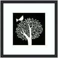thumbnail image 4 of Kate and Laurel Framed Wall Art Print 'Black and White Bird Tree Linocut' by Giuliana Lazzerini, 35 x 35, Oliver Black Narrow Frame, Modern Contemporary, Animals, Nature Art for Wall Decor, 4 of 7