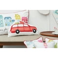 thumbnail image 2 of Christmas Station Wagon Car Cotton Blend Mini Accent Pillow 9.5" x 16", 2 of 4
