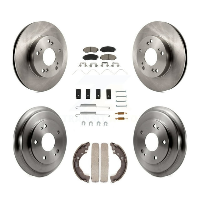 CMX Front Rear Disc Brake Rotors Ceramic Pads and Drum Kit (7Pc) for Car 2015 Honda Civic LX with Manual transmission K8C-102271