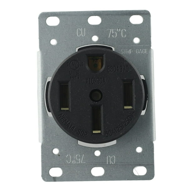 Flush Mounting Receptacle Nema 1450R, 50A 125/250V 3 Pole 4 Wire
