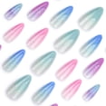 thumbnail image 3 of Gradient Color with Glitter Accents Press on Nails, Long Pointed Almond Glossy Translucent Artificial Nails, 24 Count, 3 of 7