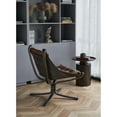 thumbnail image 5 of Wide Brown Genuine Leather Butterfly Chair, 5 of 9