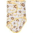 thumbnail image 3 of Miracle Blanket Swaddle Wrap - Boy, Girl, or Neutral Receiving Baby Blanket - Soft, Wearable Sleep Sack Essential for Newborns and Infants (Giraffes & Lions with Butter Yellow Trim), 3 of 5