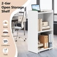 thumbnail image 5 of Barara King Rolling Podium Stand with 2 Shelves and Lockable Wheels-White, 5 of 11