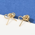 thumbnail image 3 of Ion Plating(IP) 304 Stainless Steel Stud Earrings Bowknot Real 14K Gold Plated 8x10mm, 3 of 4