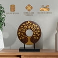 thumbnail image 2 of Decozen Home Decor Handmade Wooden Sculpture in Lucky Tree Design Acacia Wood, 2 of 8