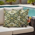 thumbnail image 4 of Sage Green Boho Outdoor Waterproof Pillow Covers, Rustic Southwest Plants Motifs Decorative Square Throw Pillowcase Sofa Cushion Sham for Patio/Couch/Chair, 16"x16" 2 Pack, 4 of 8