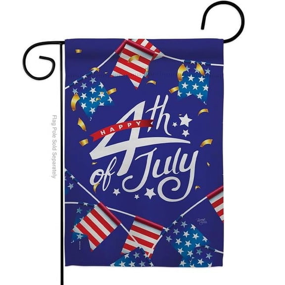 Breeze Decor G161100-BO 13 x 18.5 in. 4th of July American Fourth Vertical Garden Flag with Double-Sided House Decoration Banner Yard Gift