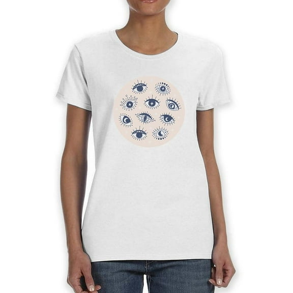Eye Moon Shaped T-Shirt Women -Image by Shutterstock, Female Large
