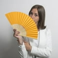 thumbnail image 4 of 12 Pack Hand Held Fans Silk Bamboo Folding Fans Handheld Folded Fan For Church Wedding Gift, 4 of 5