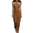 thumbnail image 2 of QUNYINEY Sleeveless Plus Size Sundresses for Women Summer Long Beach A Line Dress Slim Fit Halter Casual Vacation Solid Dresses, 2 of 5