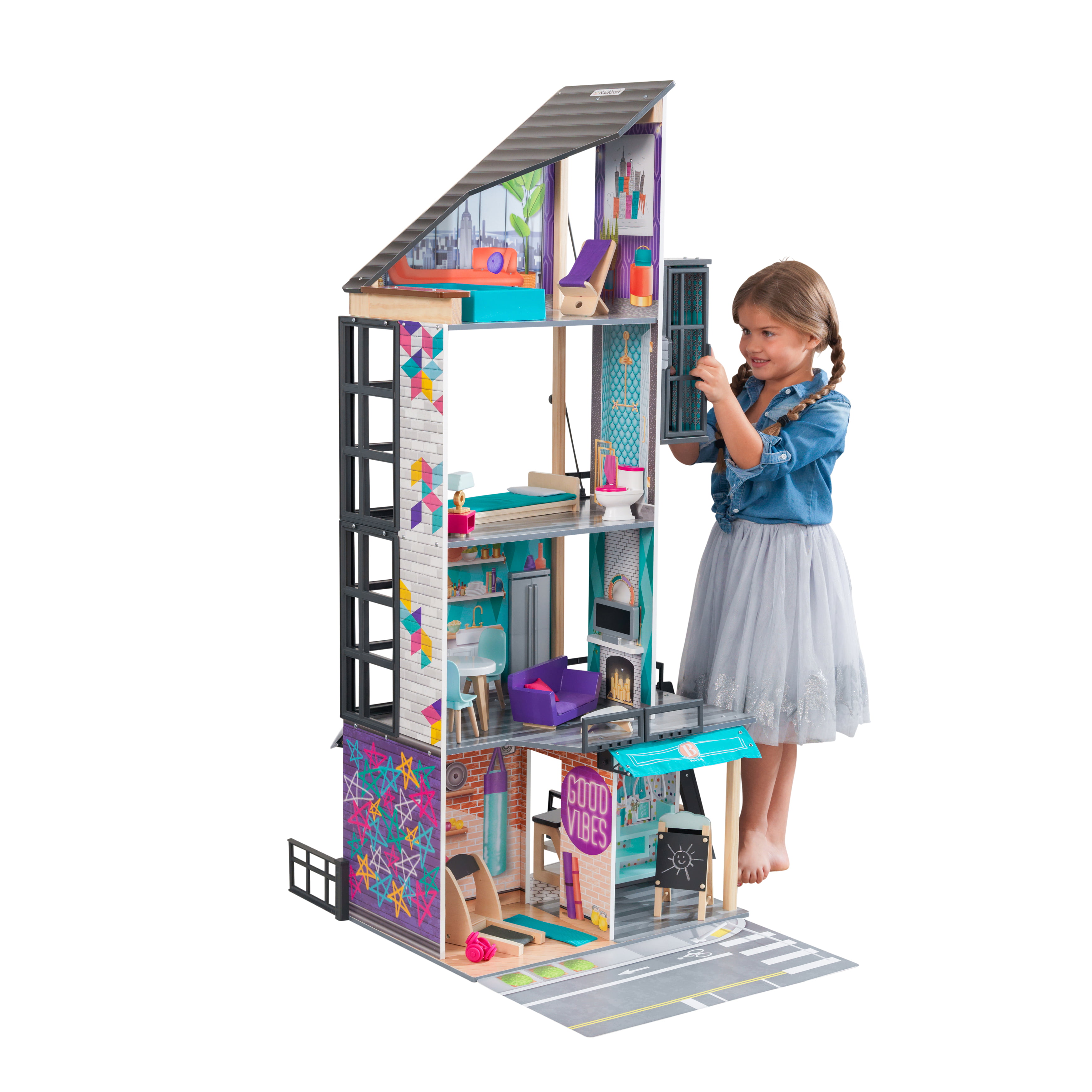 Kidkraft Bianca City Life Dollhouse With 26 Accessories Included