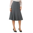 thumbnail image 4 of Falda elegante midi de mujer A-line con cremallera lateral y cintura alta en gris oscuro, 4 of 5