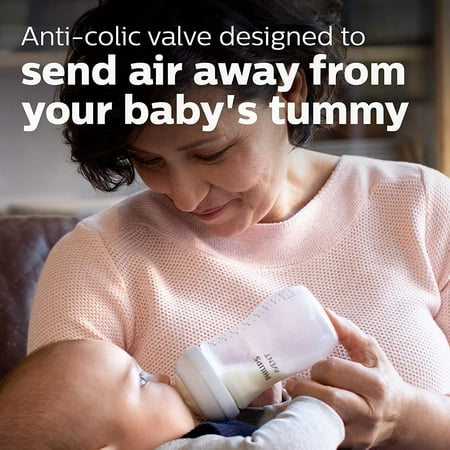 Philips AVENT Natural Baby Bottle with Natural Response Nipple, Clear, 9oz, 4pk, SCY903/04 9 ounces (4 Pack) Clear