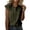 Blackish Green, variant on Women's Scalloped Ruffle Crew Neck Cap Sleeve Linen Blend Button Front Shirts Loose Fit Solid Color Casual Daily Beach Travel Office Work Sleeveless Blouses(Navy, M)