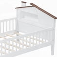 thumbnail image 3 of White Twin Size Wood Platform Bed with a House-shaped Headboard and Built-in Storage, Including LED Lights, 3 of 17