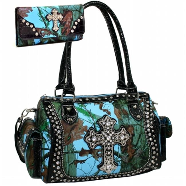 blue camo purse