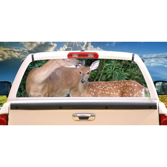 DEER SCENE 1 Rear Window Graphic decal tint film truck view thru car