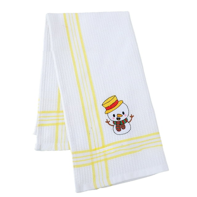 Towels for Bathroom,Christmas Embroidered Waffle Towels, Restaurant Kitchen Plates Bathroom Holiday Decorative Set