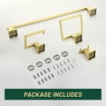thumbnail image 2 of Cobbe Brushed Gold Bathroom Accessories 4-Piece Bathroom Hardware Set with Towel Rack, Towel Hook, Toilet Paper Holder and Towel Ring, 2 of 7