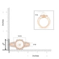 thumbnail image 4 of Angara Freshwater Cultured Pearl and Diamond Ring with Floral Halo in 14K Rose Gold for Women | June Birthstone Jewelry for Her, 4 of 5