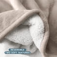 thumbnail image 6 of Bare Home Plush Sherpa Bed Blanket - Fluffy & Soft - Reversible - Lightweight - Throw/Travel, Pebble, 6 of 10
