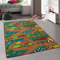 Allstar Kids / Baby Room Area Rug. Farm / Farmer Landscape. Bright Colorful Vibrant Colors (4' 11" x 6' 11")