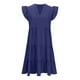 thumbnail image 5 of Vestido de Verano de Manga Corta para las Mujeres Moda Casual Cuello en V Vestido con Ruffles, Poliéster Ligero de Color Sólido para Fiestas, Bodas Y Diario, 5 of 8