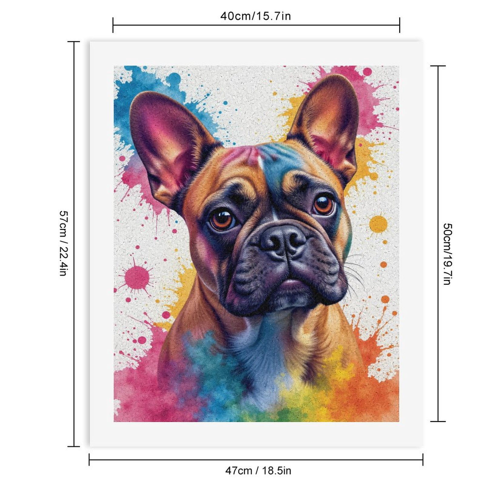 Paint By Numbers Kit for Adults Beginner - DIY Colorful Dog Art Splatter Background Canvas Painting Kits for Adults, Frameless Paint By Number for Adults for Home Wall Decor 16x20 Inch