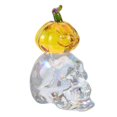 thumbnail image 3 of Crystal Skull Figurine Human Skull Head with Pumpkin Statue Halloween Collectible Sculpture for Desktop Bookshelf Fireplace, 3 of 3
