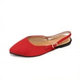 thumbnail image 4 of Red Women One Strap Casual Backless Pointed Toe Flat Shoes, Low Cut Comfortable Slip On Cloth, 4 of 9