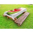 thumbnail image 1 of Modern Outdoor Tablecloth, Summer Fruit Ripe Watermelon Cuts with Splashes of Juice Drops Print, Decorative Washable Fabric Picnic Tablecloth, 58 X 104 Inches, Red White and Fern Green, by Ambesonne, 1 of 2