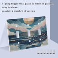 thumbnail image 3 of Yayeee Toggle Light Switch Wall Plate 2-Gang 4.56"x4.48" Decorative Outlet Cover, Rolling Waves, 3 of 7