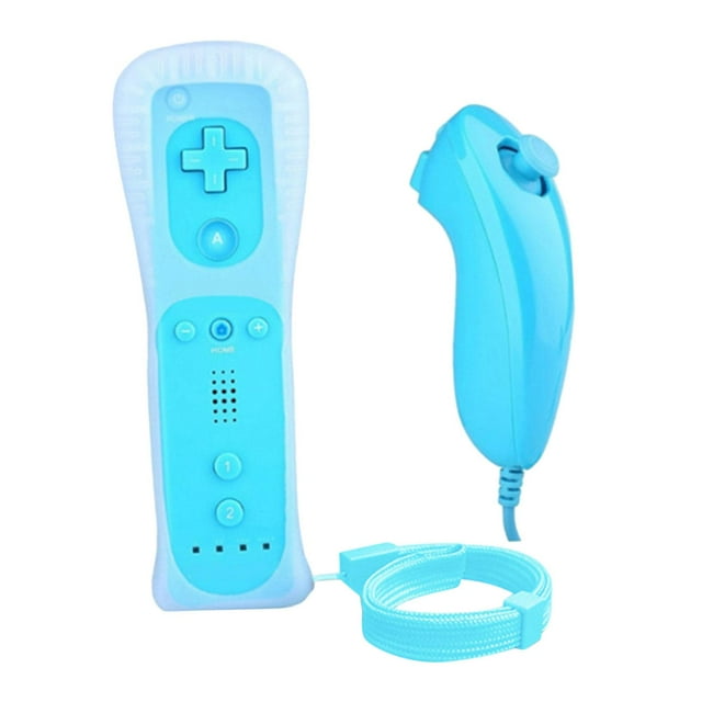 Combo de Controlador de Gestos y Joystick Nunchuck Para Nintendo Wii Wii U Azul Sunnimix Joystick del controlador