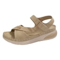 thumbnail image 5 of Rokment Comfortable Ortho Walking Sandals for Women Plantar Fasciitis Beach Summer Casual Leather Buckles Open Toe Memory Foam Non Slip Nursing Work Shoes Khaki Size 9.5, 5 of 6