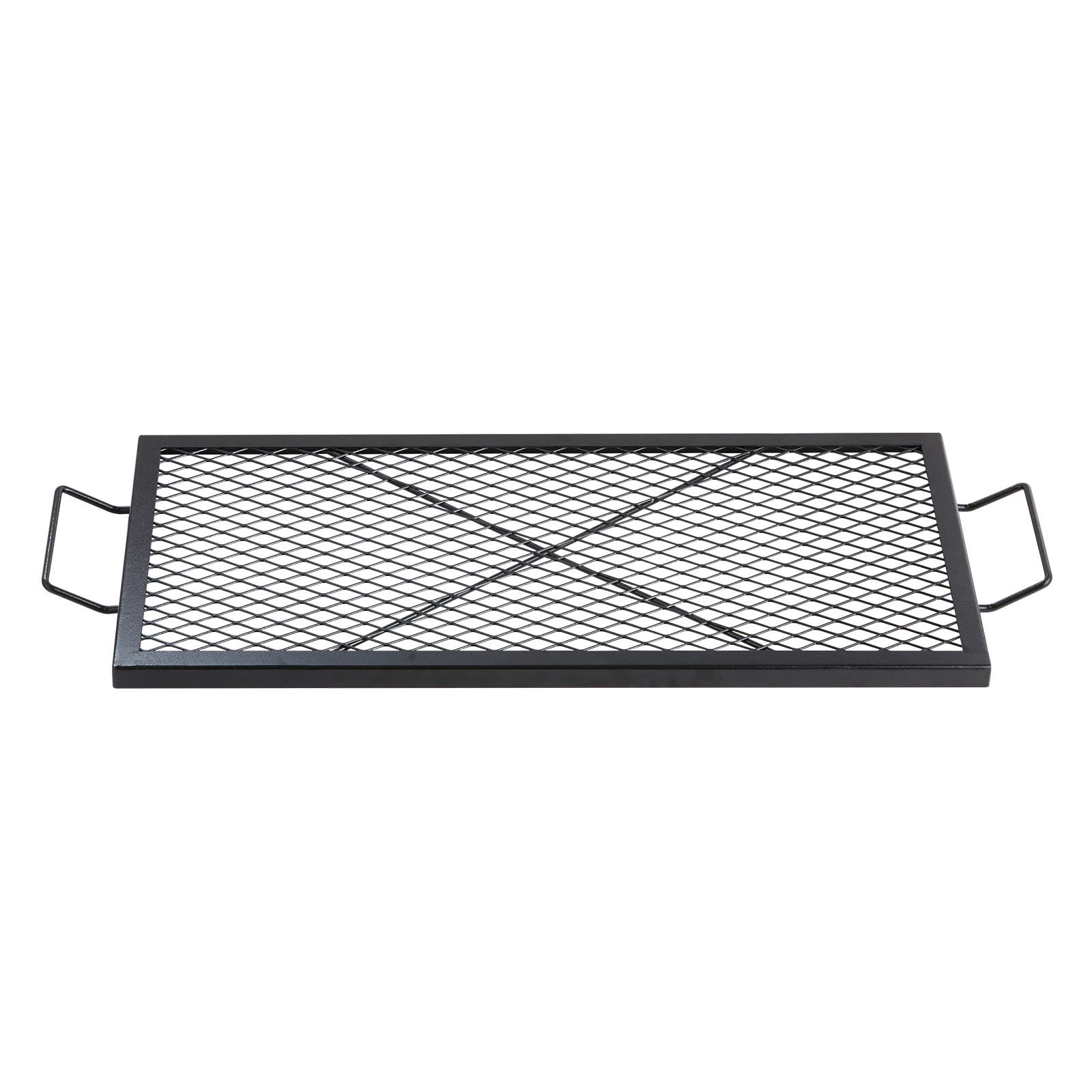 Fire Pit Cooking Grate 32" x 15", Heavy-Duty Steel, Diamond-Shaped Mesh, 44 lbs Capacity, Portable Handle, for Camping BBQ Outdoor Cooking