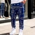 thumbnail image 2 of Kilaqueen Cargo Pants for Men Paisley Print Elastic Waist Zipper Multi-Pocket Sweatpants Casual Trendy Workout Punk Techwear Streetwear Pants, 2 of 9